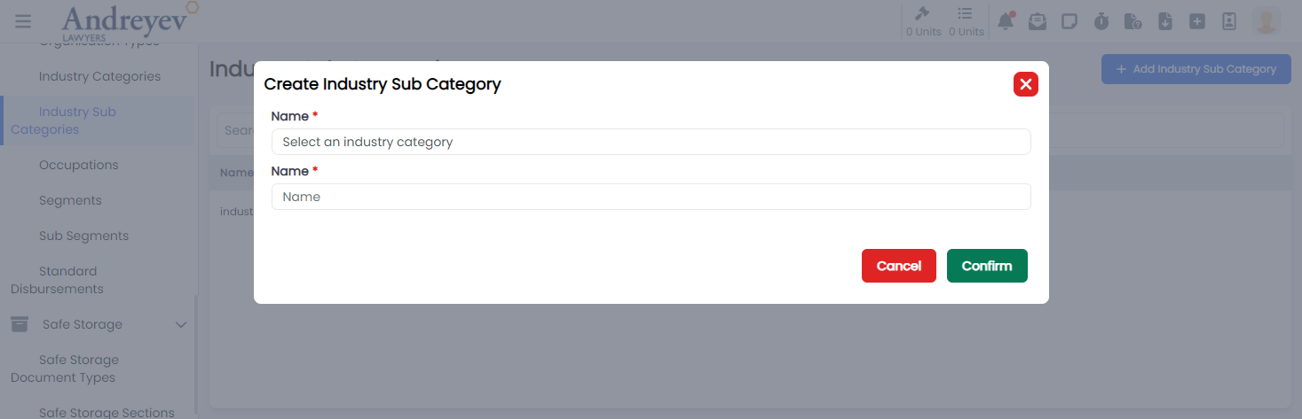 CreateIndustrySubCategory