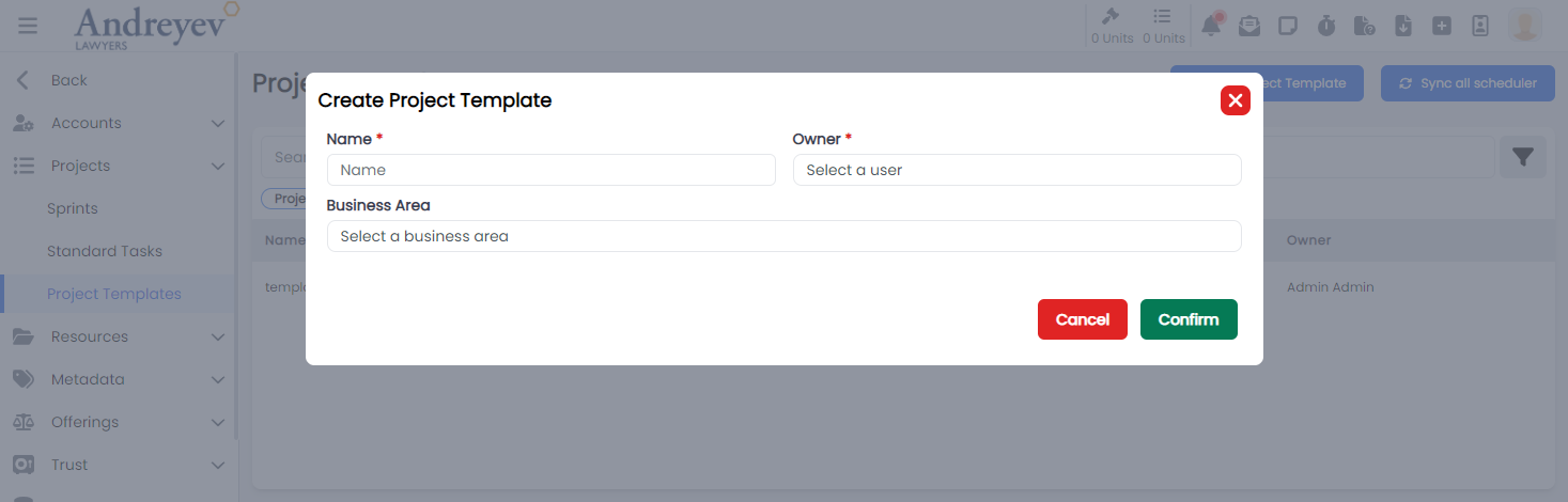 CreateProjectTemplate